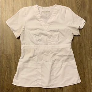 S white scrub top